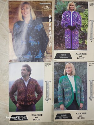 Lot of 4 Passap Club Patterns for Duomatic DM80 Knitting Machines