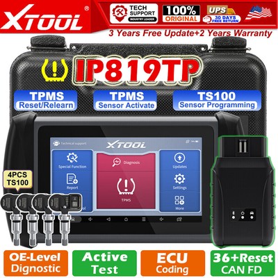 XTOOL IP819TP Car Diagnostic Scanner TPMS Programming IMMO Coding Tool w/Sensor
