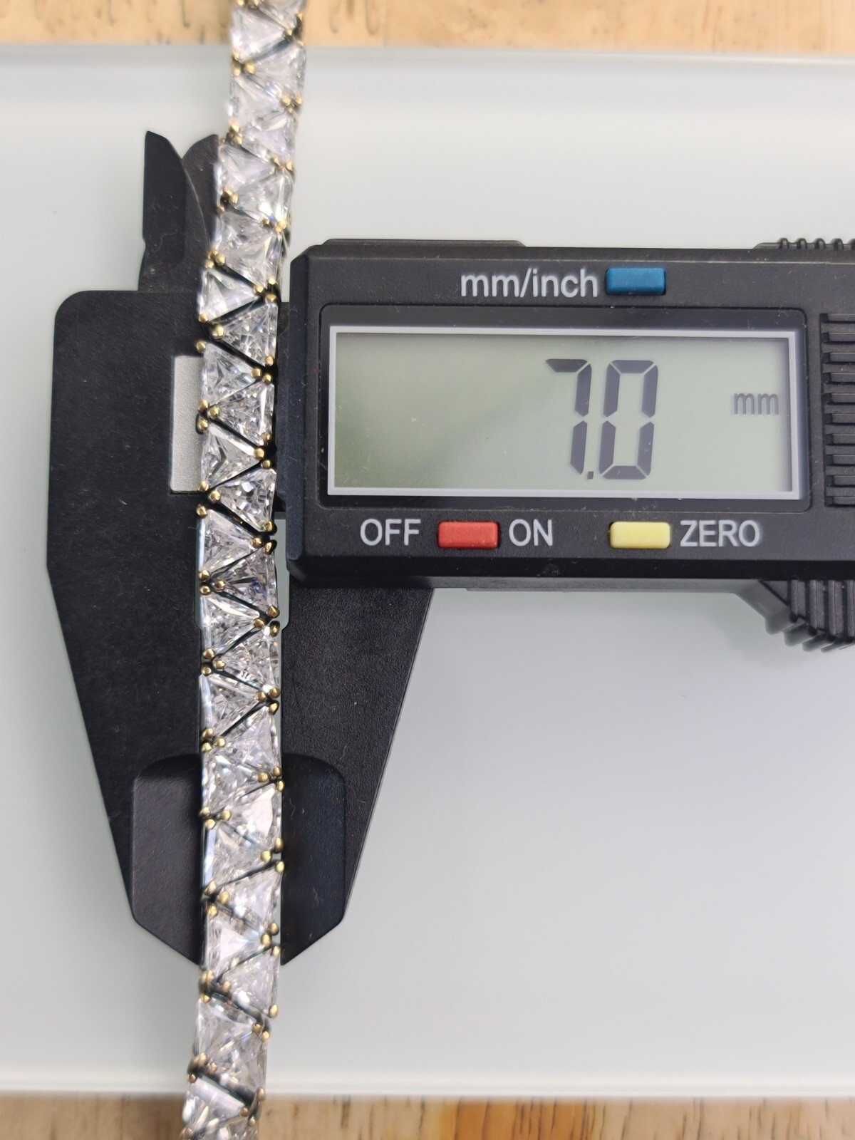 Sterling 925 Solid Silver Iced AAA Trident Tennis… - image 14