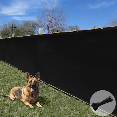 Black 5ft Privacy Fence Screen Windscreen Cover with Grommets for Backyard Patio