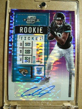 2020 Collin Johnson Contenders Optic Purple Pulsar Rookie Ticket Autograph /21