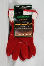 AMERICAN GARDENER CHILDREN'S RUST COWHIDE GARDENING GLOVES SIZE 3 NEW WITH TAGS
