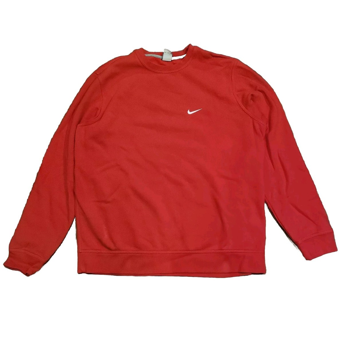 Crew Neck Nike Swoosh Red Sweatshirt Nike Baggy Pullover