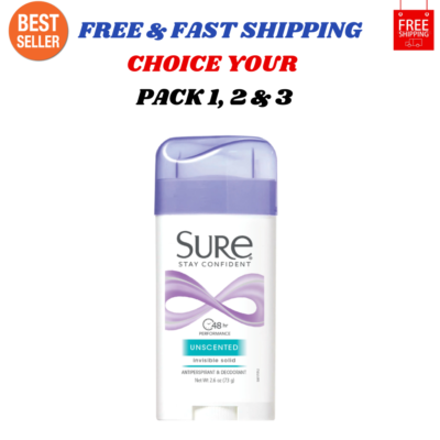 #ad #ad Sure Anti Perspirant Invisible Solid Unscented Deodorant 2.6oz 3 pack $32.99