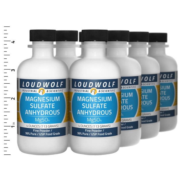 Magnesium Sulfate Anhydrous 2 lb Total (8 Bottles) USP Food Grade Fine