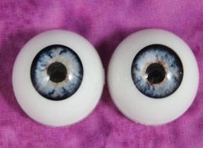 ONE PAIR 18mm Pabol Reborn Doll Eyes BLUE Half Round Acrylic  FAST SHIPPING 