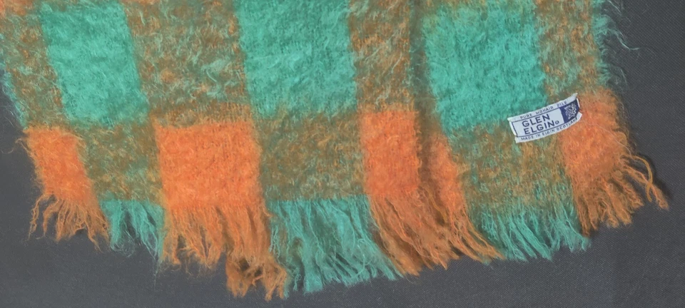 Bufanda a cuadros vintage de mohair puro Glen Elgin Foto 4 de 4