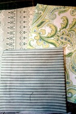 Scrap Bag in Greens Cotton Fabric 2 Fat Quarters Quilt Shop Quality
