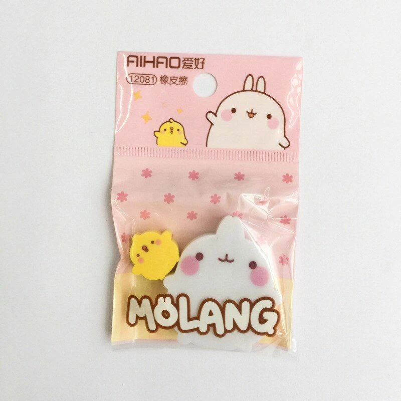 2pcs/pack Cute Rabbit Pencil Eraser Kawaii Stationery Eraser Gift School Supplie - Image 2 of 4