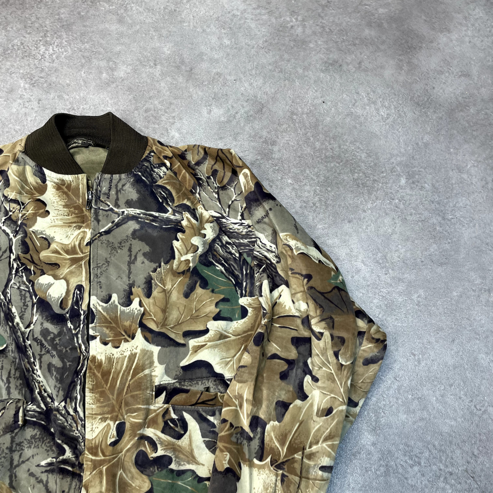 Spartan Real Tree Bomber Jacket Mens Small Hunting Camo Varsity Coat, Green image 2
