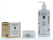 Eminence Coconut Milk Cleanser 8 oz , Age Corrective Moisturizer 2 oz Set