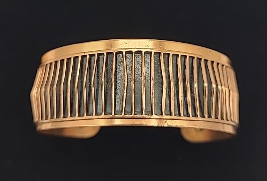 Bracelet Vintage Brutaliste En Métal | Longueur 19 Cm | Bijou Moderne Et Robuste | Occasion