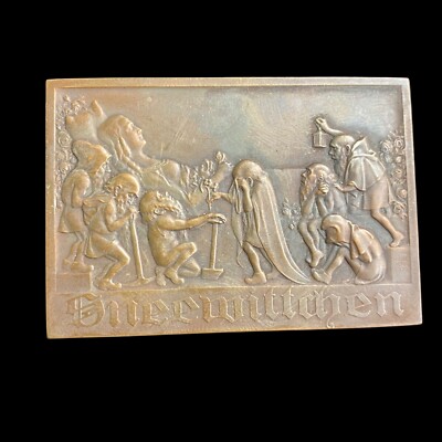 Bronze Snow White & Dwarfs Brothers Grimm Plaque Karl Perl 1923 ''Schneewittchen''