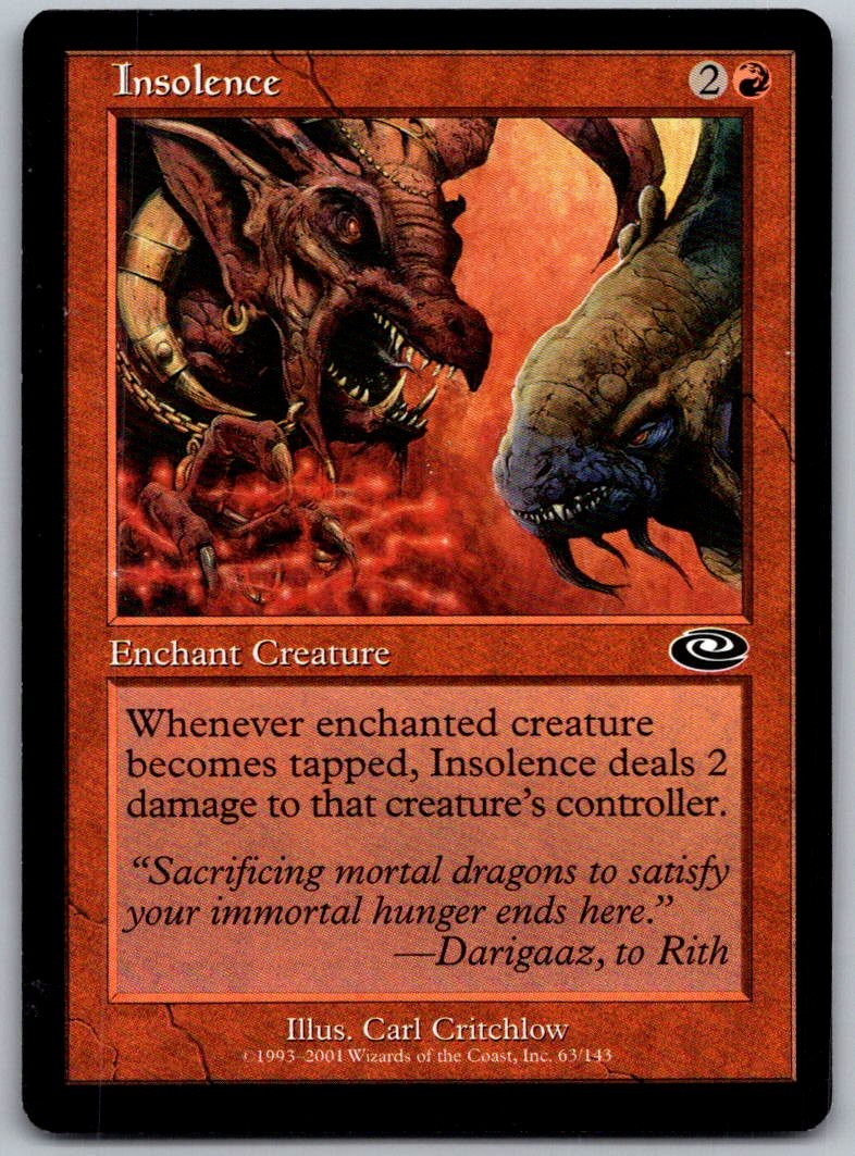 Insolence 63 Common Planeshift Magic: The Gathering Lightly Played