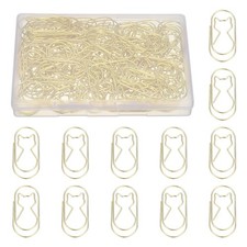 Cat paper clip, 100pcs, metal, gold