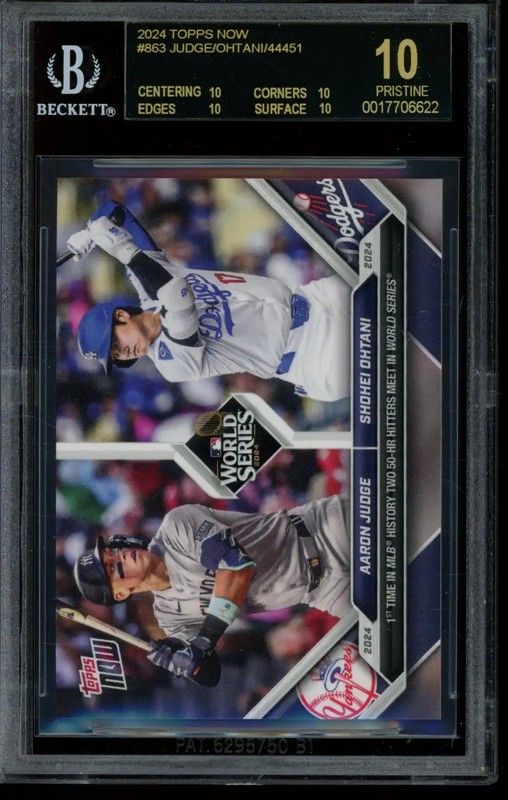 2024 Topps Now #863 Aaron Judge / Shohei Ohtani BGS 10 Black Label 17706622 Card