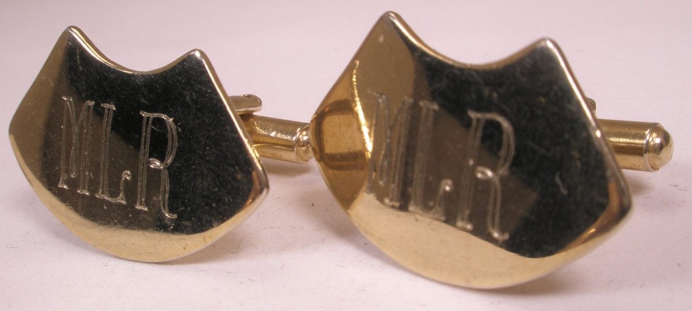 MLR ENGRAVED Monogram Initial Letter Vintage Cuff… - image 5