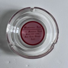 Vintage Madonna Inn San Luis Obispo, California Glass Ashtray Made in USA 1970s