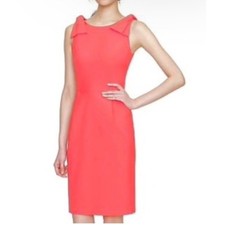 NWT J. Crew Coral Pink Origami Bow Detail Sheath Dress Womens Size 4