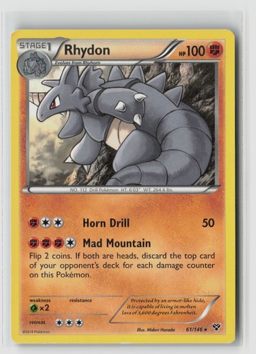Rhydon #61/146 Xy Base Set Rare Pokemon TCG HP