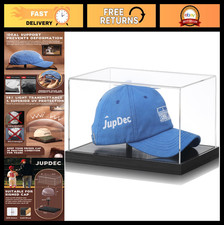 Clear Acrylic Baseball Cap Display Case with UV Protection & Solid Wood Base - P