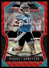 2019 Panini Prizm Rookie Autographs Red Wave Ryquell Armstead Rookie 070/149