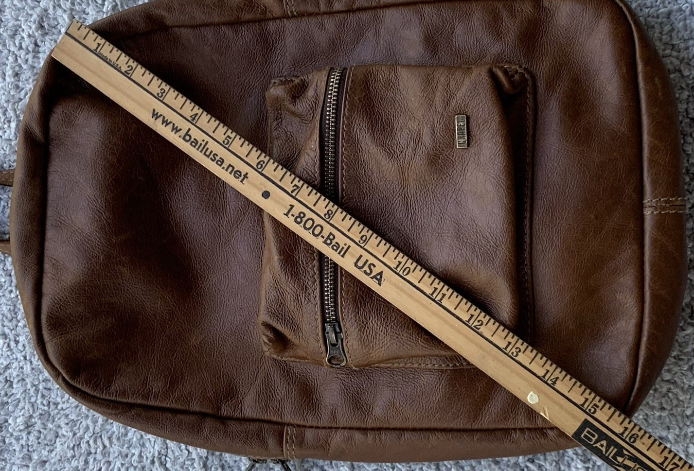 Chapel Leather Backpack Brown Adjustable Zipper F… - image 19