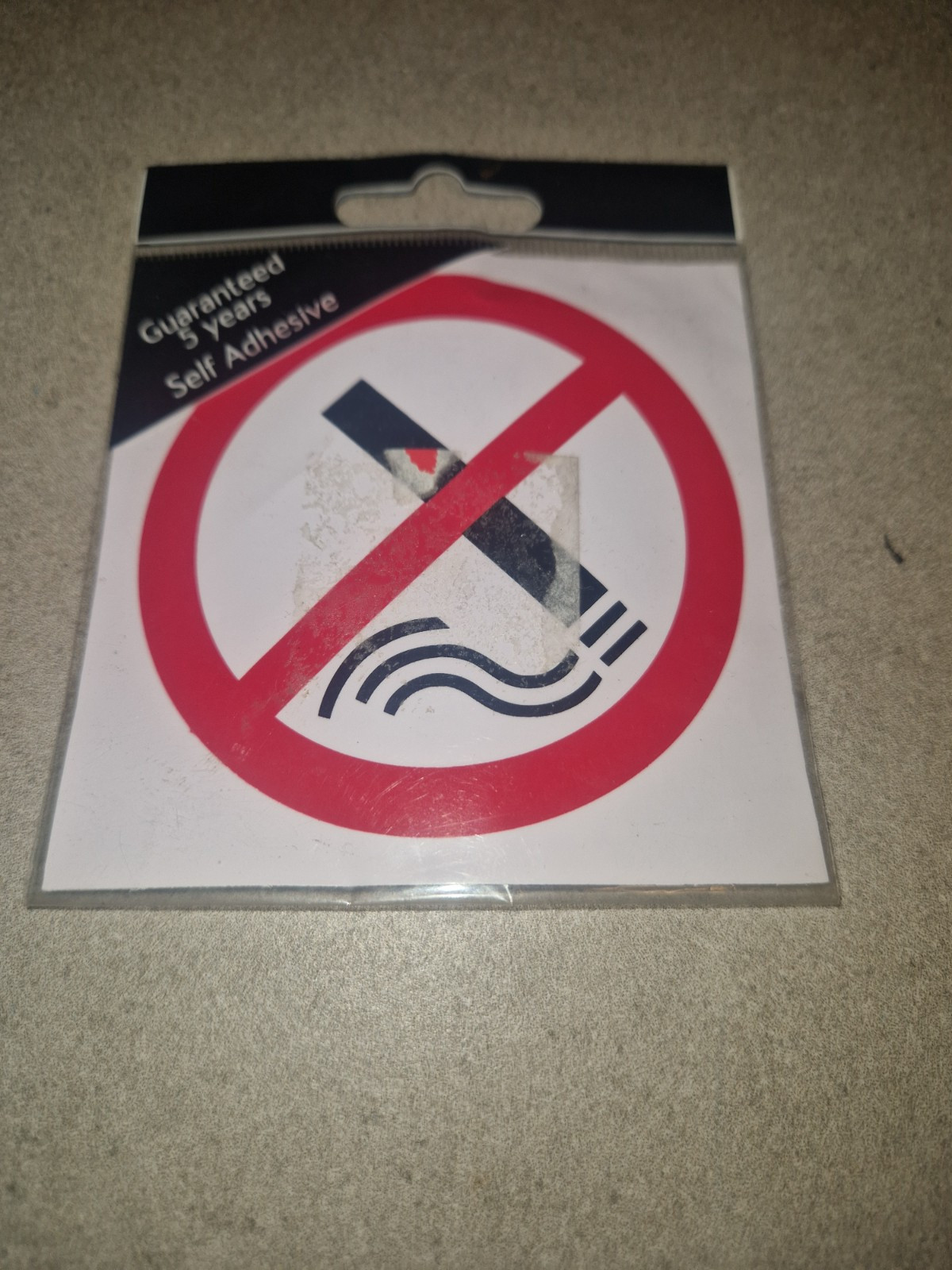 NO SMOKING Self Adhesive Sign 100mm X 100mm
