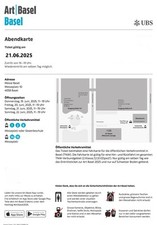2x Ticket Artbasel 21.06 Abendkarte