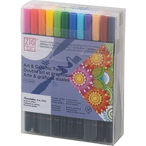 Kuretake ZIG Art Graphic Twin Water-Based Pen 48 Colors TUT-