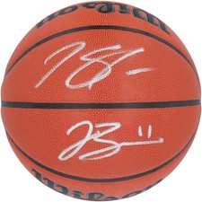 Karl-Anthony Towns and Jalen Brunson Signed Knicks Wilson Authentic Basketball