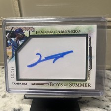 2025 Panini Boys Of Summer Junior Caminero Shadowbox Auto /199 Tampa Bay Rays
