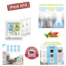 Digital wireless Thermometer, Fridge Freezer Alarm Thermometer Digital with 3...