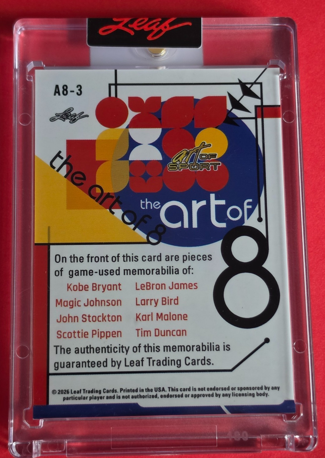Kobe Bryant JERSEY CARD #2/6 Lebron James LARRY BIRD Magic Johnson Tim Duncan 8 view 3