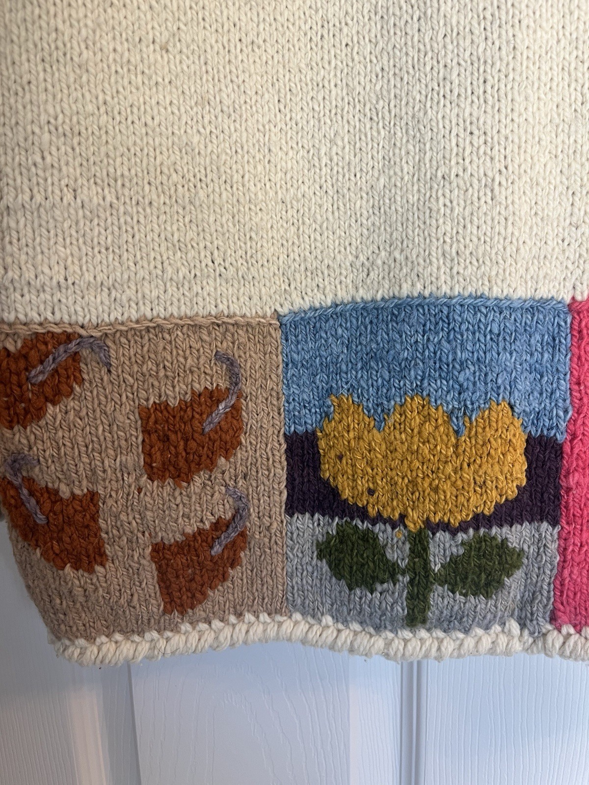 Vintage Express Tricot Wool Patchwork Cardigan Co… - image 12