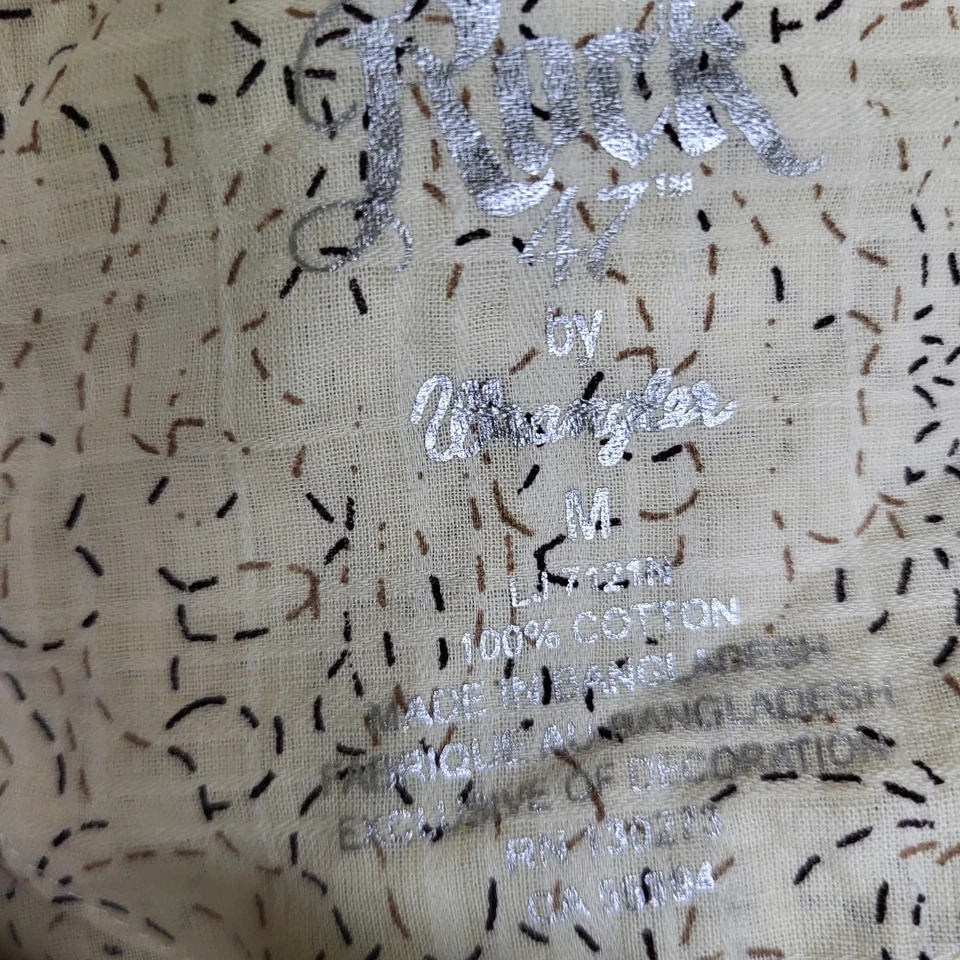 Camisa Vaquera Rock & Roll Mujer Abotonada M Beige Grunge Western Y2K Foto 3 de 4