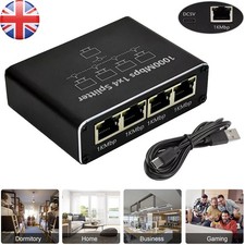 RJ45 Gigabit Ethernet Splitter 1000Mbps LAN Network Internet 1 to 4 Out  Adapter