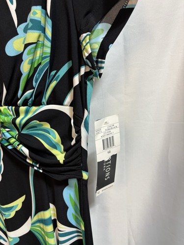Perceptions New York Woman Sz 12 Multicolor Floral Stretch A Line Dress NWT - Bild 3 von 8