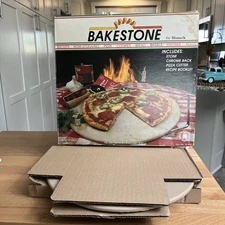 (134A)  Italy  HIMARK  Oven Bakestone Vintage With Box.  Pizza/Baking Stone- NEW
