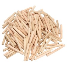 100Pcs 3/16" x 1-3/4" Wooden Dowel Pins, Furniture Woodwork Grooved Fluted Pin