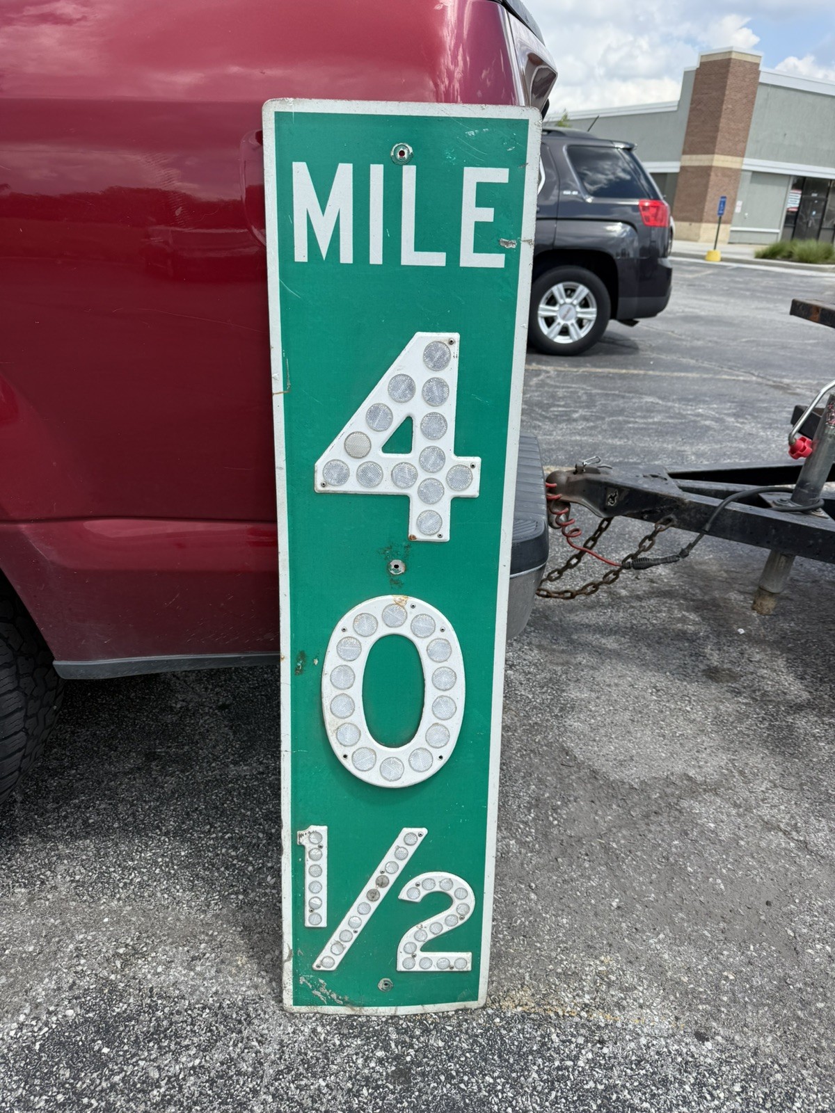 Mile 40 1/2 Button Copy Reflector Aluminum Road Highway Sign Rare! | eBay