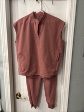 FIGS Scrub Set S Rafaela Top And L/P Technical Collection Pants In Mauve