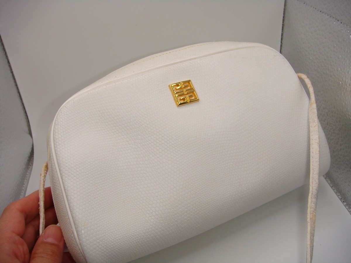 GIVENCHY　Vintage　Ivory　Leather Handbag VINTAGE GIVENCHY PARIS WHITE LEATHER BAG CLUTCH ESTATE | eBay