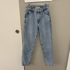 Zara High Rise Straight Leg Mom Jeans Size Woman s 0/25 Waist