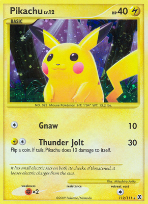 Pikachu (112/111) [Platinum: Rising Rivals] Moderately Played