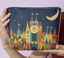 NWT-Disney It  s A Small World Double-Sided Print Cosmetic Make-Up Bag