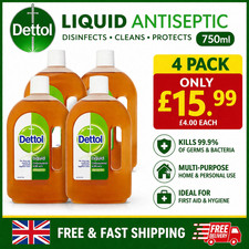 Dettol Liquid Antiseptic Disinfectant - 4*750ml / UK SELLER / FAST DISPATCH
