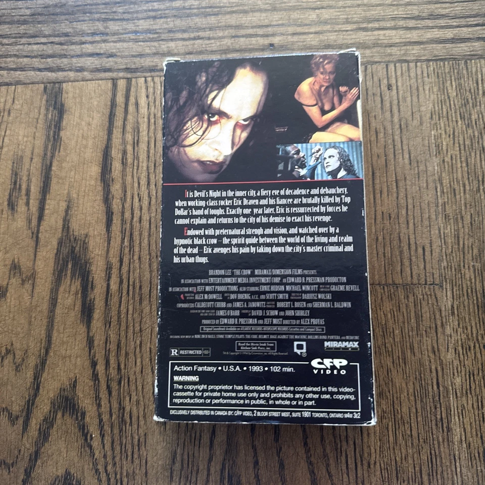 The Crow (VHS, 1994, Special Edition) Brandon Lee Rare Last Interview Tested Foto 2 de 4