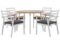Trendy GartenmöBel Set Tisch Und 4 StüHle In Weiß Aluminium Sitzkissen Cavoli