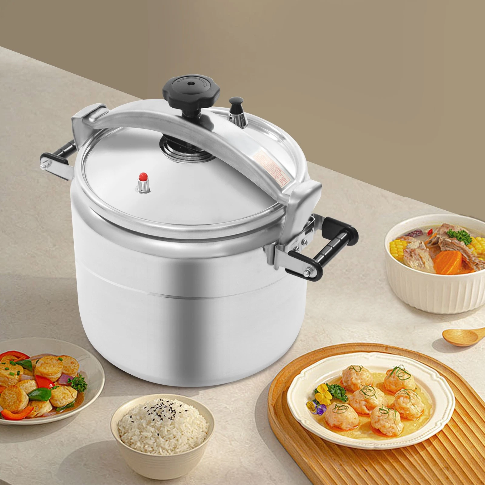 7.93 Gallon Pressure Cooking Pot 35kpa, 30l Aluminum Meat Pressure Cooker